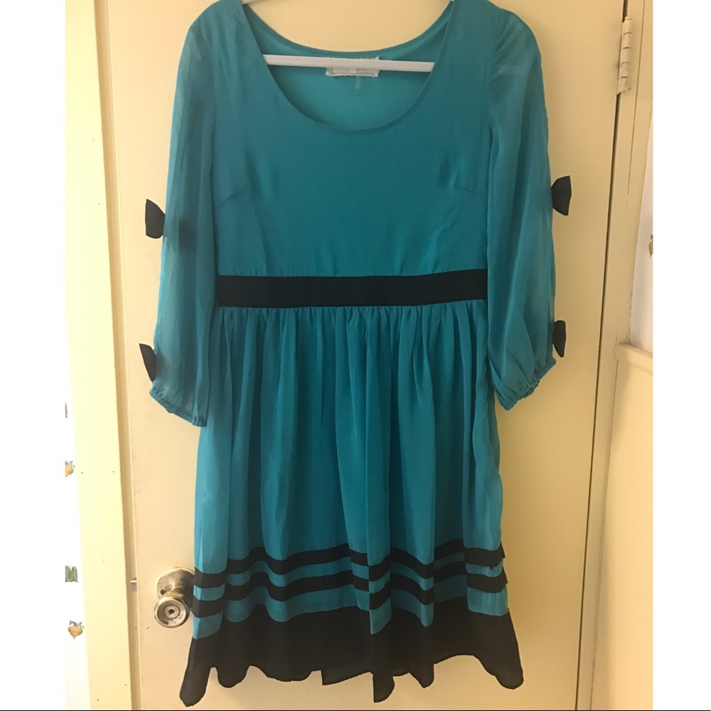 Teal chiffon dress